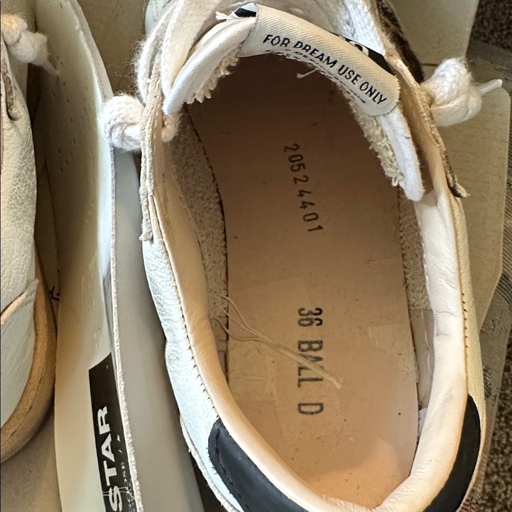 Golden Goose White Sneakers with Leopard Star - Picture 9 of 9